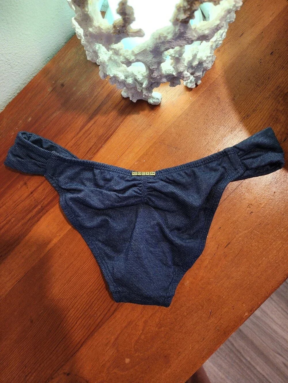 NEW! SOFIA Sz S Navy With Orange Lining Bikini Bottom